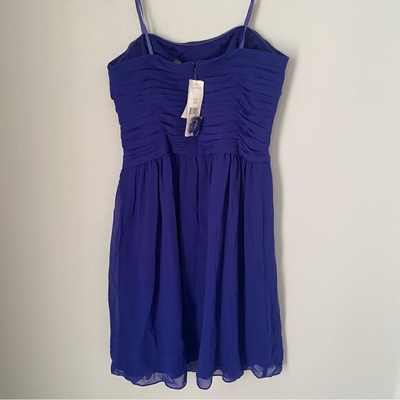 Lauren Ralph Lauren Evening Women’s Ruched Blue Mini Summer Strapless Dress 10 - Picture 2 of 3
